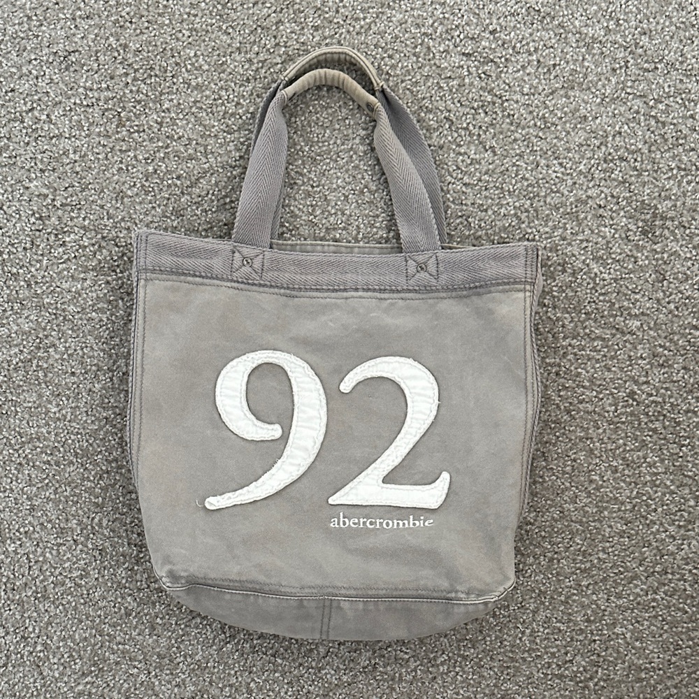 Abercrombie & Fitch Gray Canvas Tote